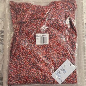 Croft & Barrow Dark Pink Multicolor Floral Mockneck